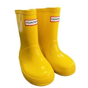 Hunter Kids First Classic Rain Boots Rubber Yellow US Boys 7 Girls 8